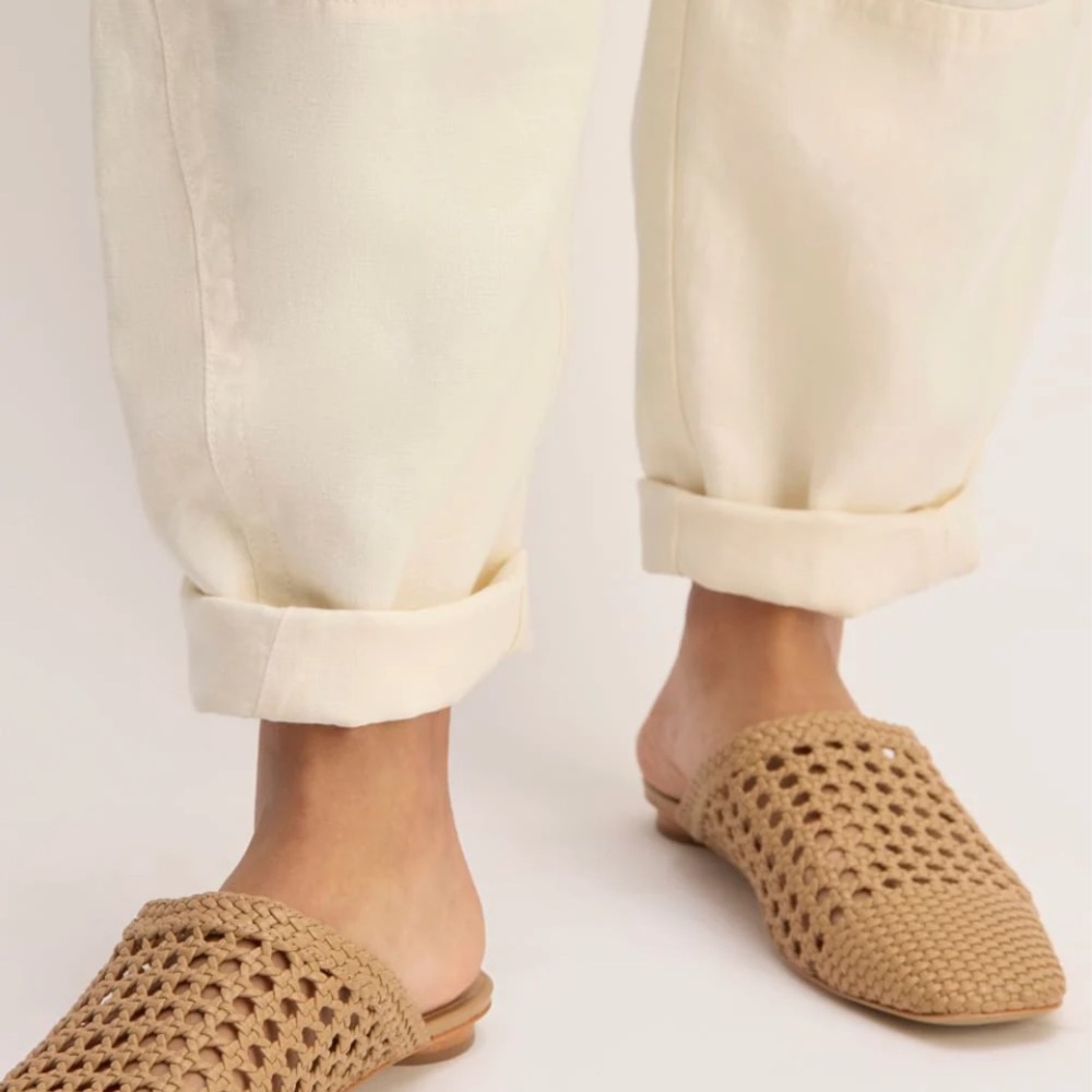 Everlane Linen Barrel Pants Bone L 100% European Linen - Picture 5 of 8